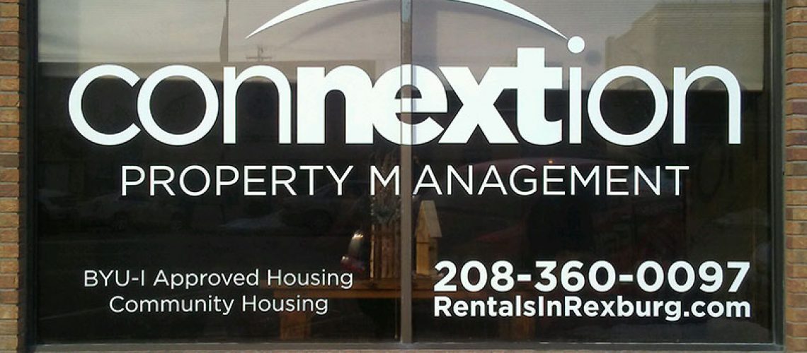 Connextion Property Management Window Display - signs idaho falls